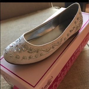 Candies girl shoe crystals on white